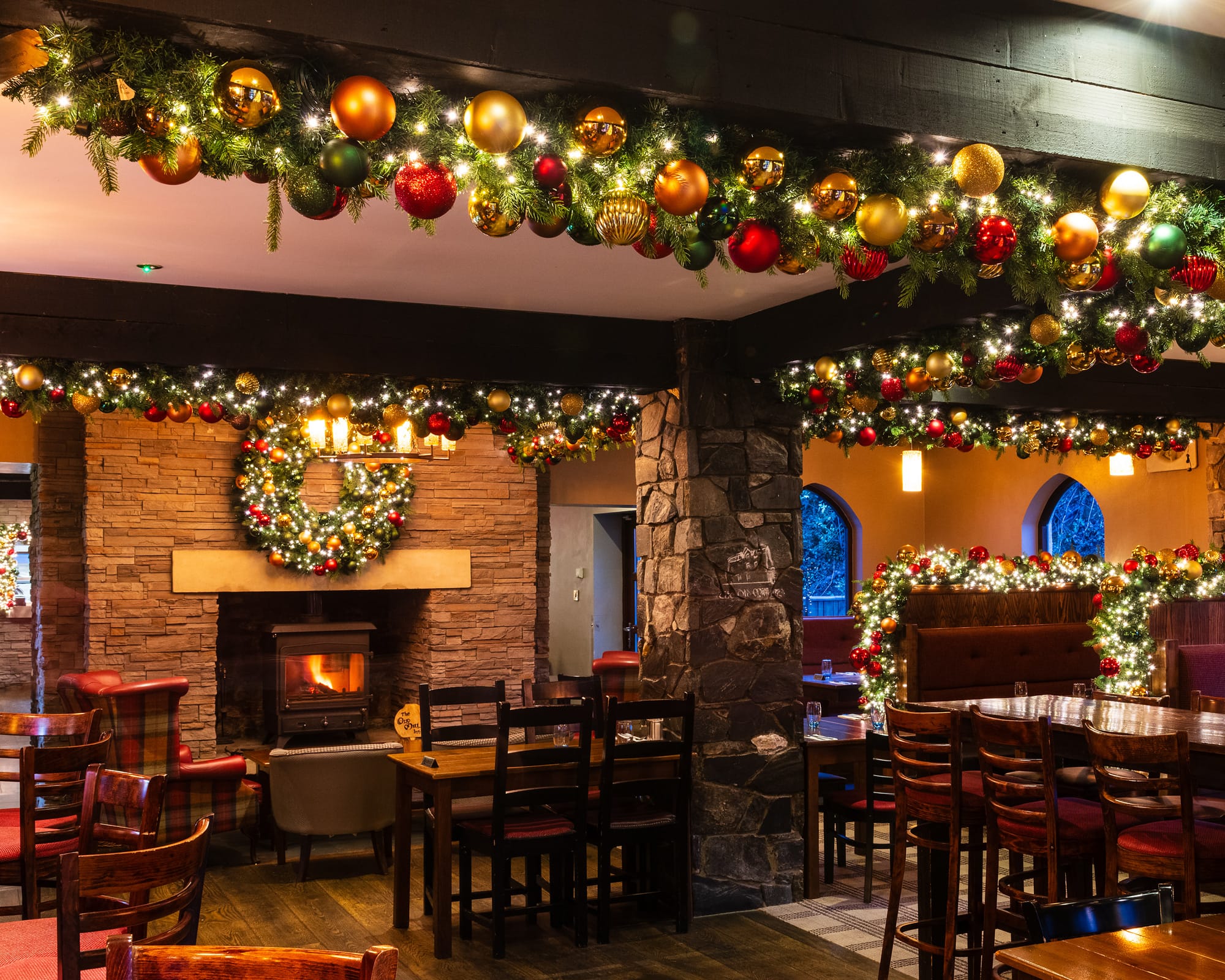 Cosy fireside dining at The Old Mill Inn
